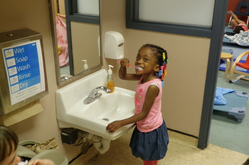 Little Angels Daycare Tooth Brushing Time